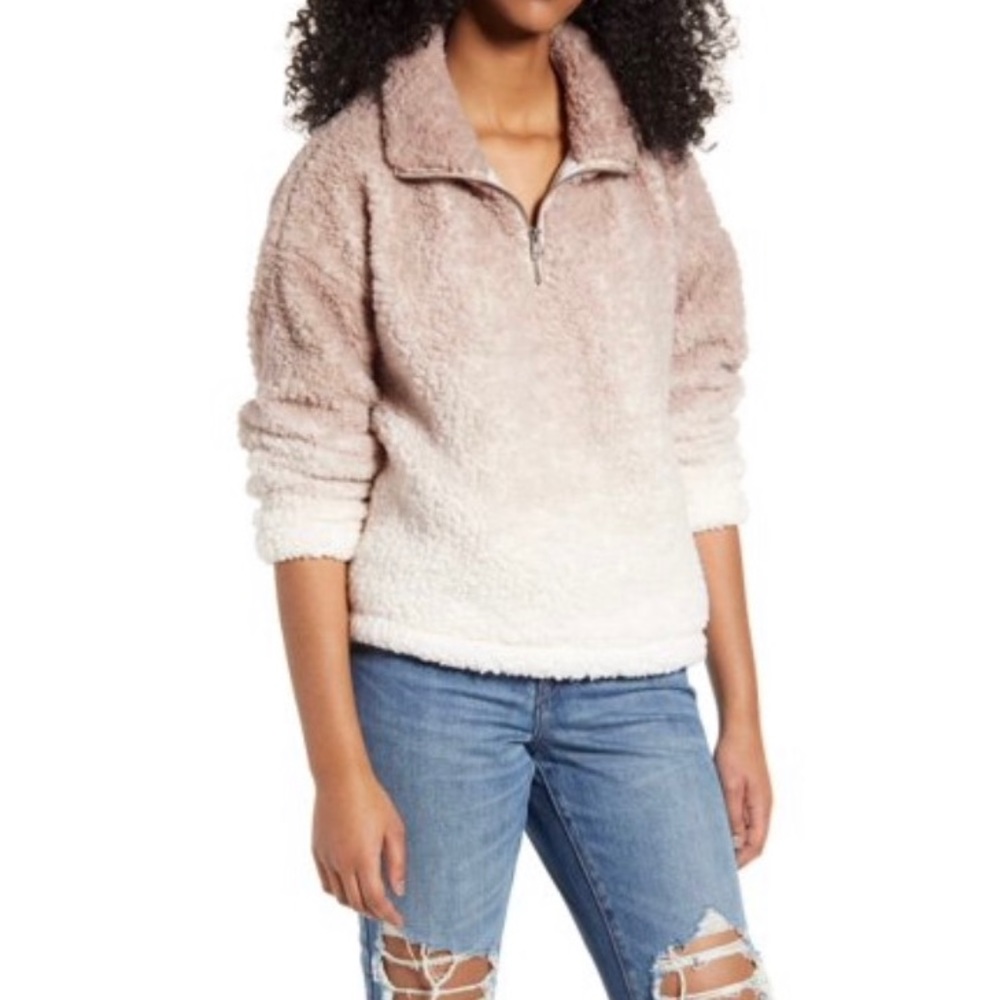 Thread & Supply 1/2 Zip Ombre Fleece Teddy Sweater